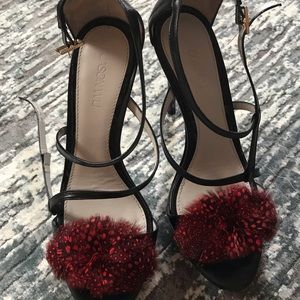 Jason Wu Feather Embellished Leather Sandals new